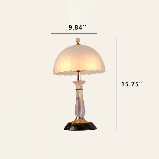 Textured Glass Dome 2-Light Table Lamp