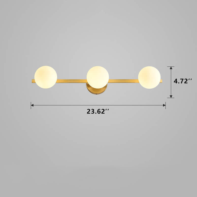Copper Glass Globe 3/4 3-Light Wall Lamp