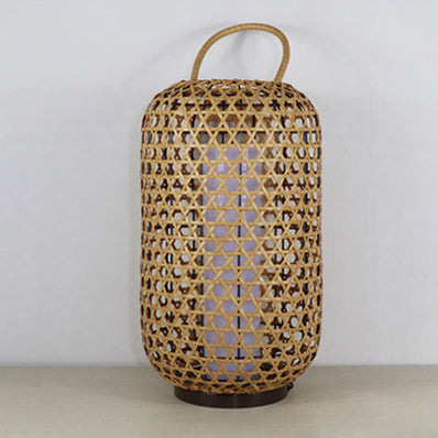 Rattan Weaving Cylinder Outdoor Light