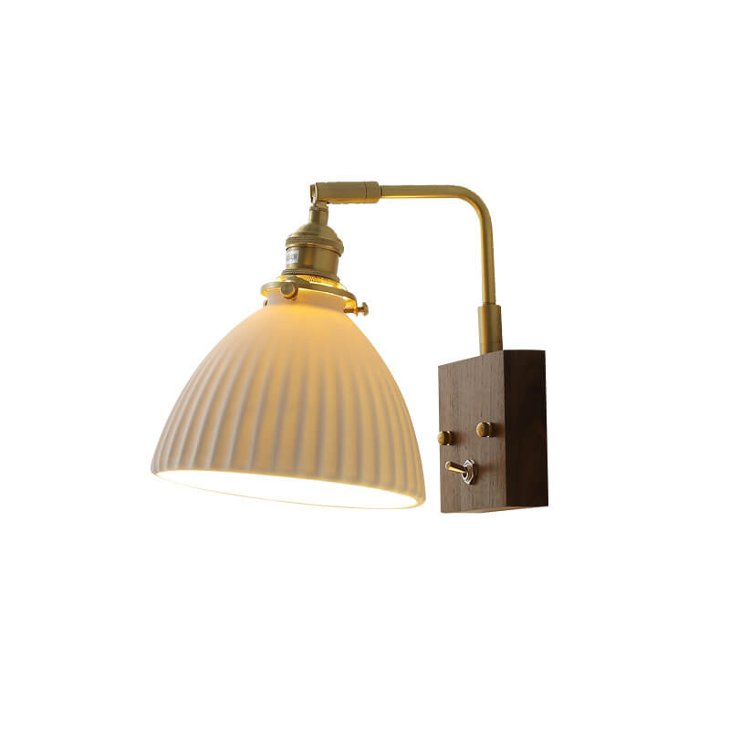 Walnut Ceramic Bell Wall Lamp