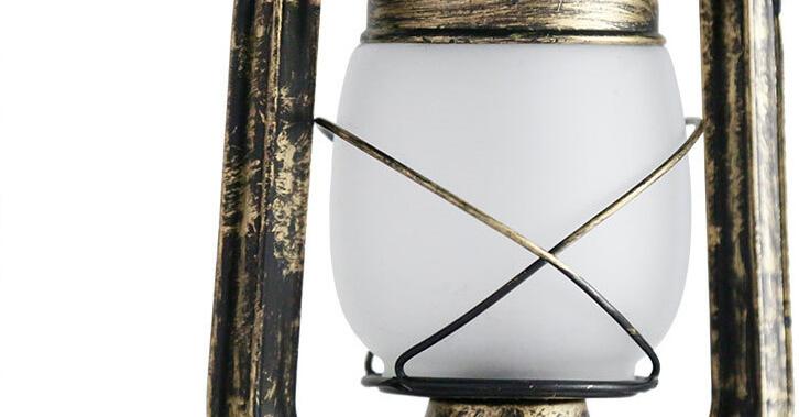 Antique Kerosene Iron Glass Table Lamp