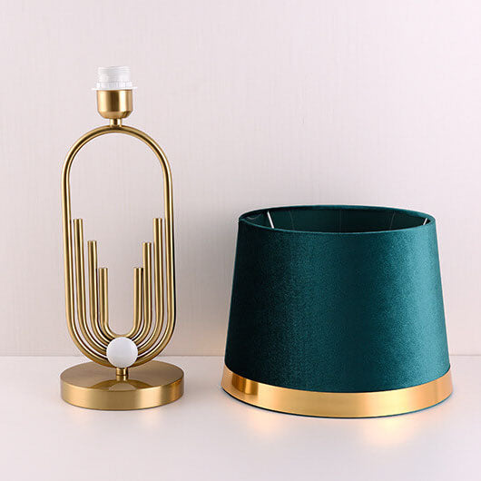 Fabric Gold Oval Ring Table Lamp