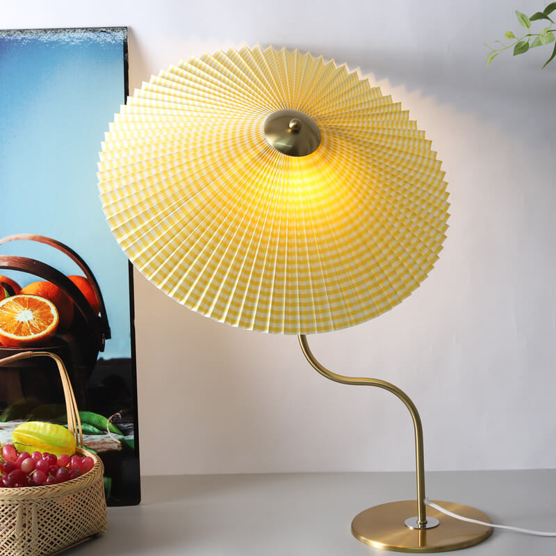 Pleated Umbrella Shaped Decorative Table Lamp