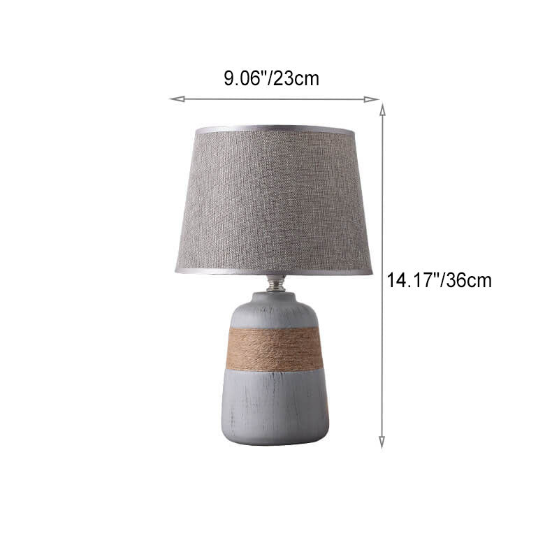 Fabric Ceramic Jar Table Lamp