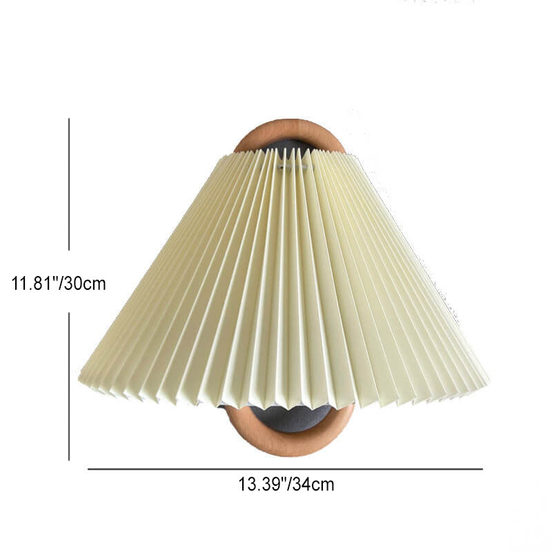 Original Solid Wood Pleated Wall Lamp