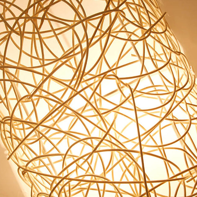 Rattan Weaving Half-Cylinder Wall Lamp