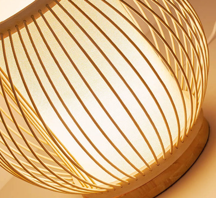 Bamboo Weaving Globe Table Lamp
