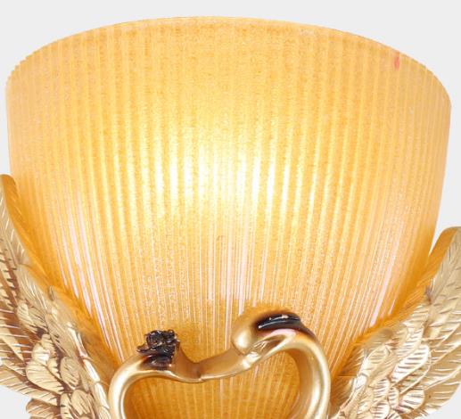 Swan Carving Flared Glass Wall Lamp