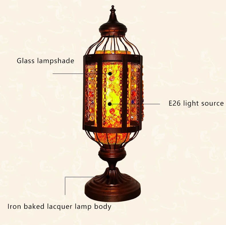 Turkish Stained Glass Lantern Table Lamp