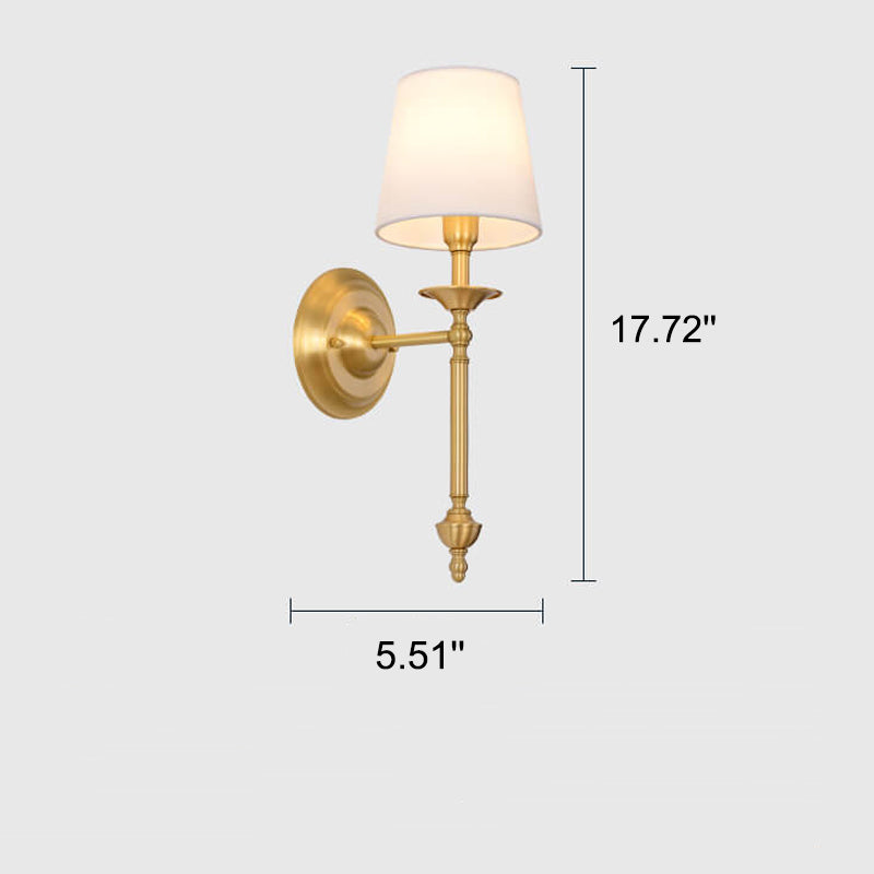 Brass Fabric 1/2 Wall Lamp