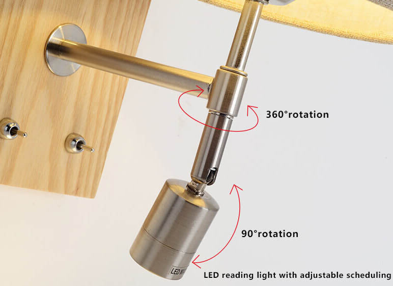 Fabric Wooden Wall Lamp