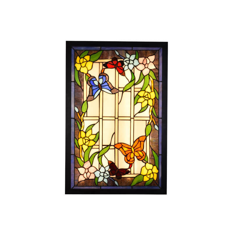 Stained Glass Rectangular Decorative Wall Lamp
