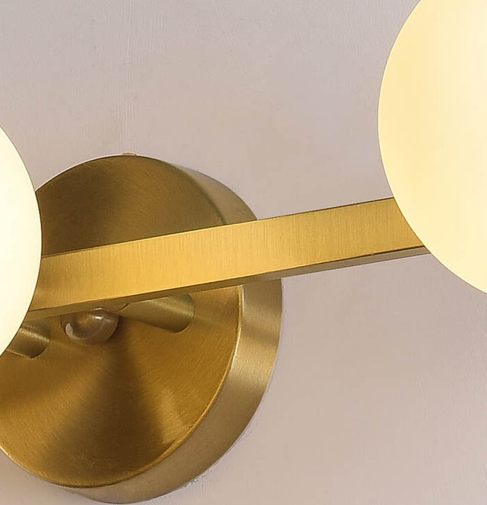 Copper Glass Globe 3/4 3-Light Wall Lamp
