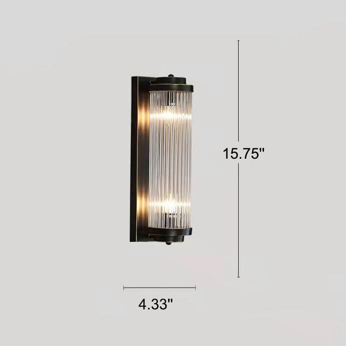 Crystal Cylinder Column Rotation 2-Light Wall Lamp