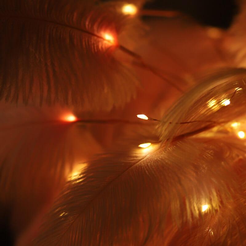 Feather Copper Wire Decoration Table Lamp