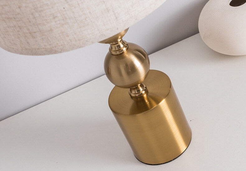Fabric Metal Ball Table Lamp