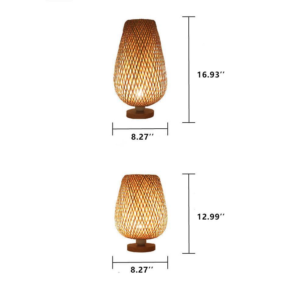 Bamboo Weaving Oval Table Lamp
