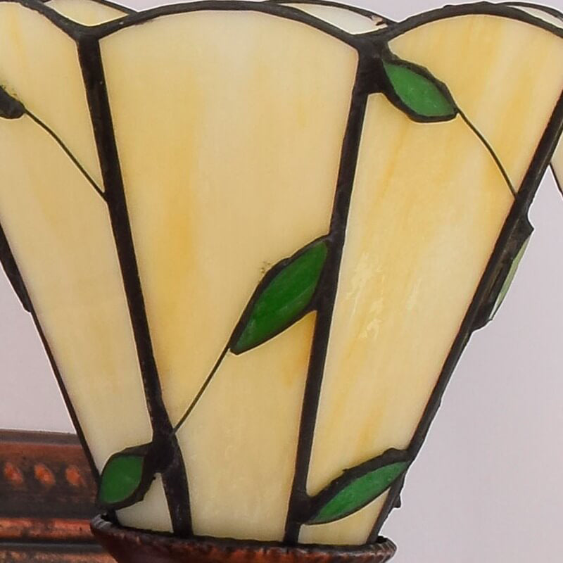 Leaf Stained Glass 3-Light Wall Lamp