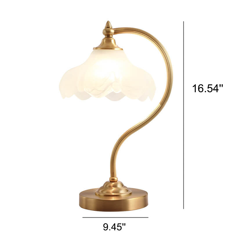 Brass Glass Petal Table Lamp