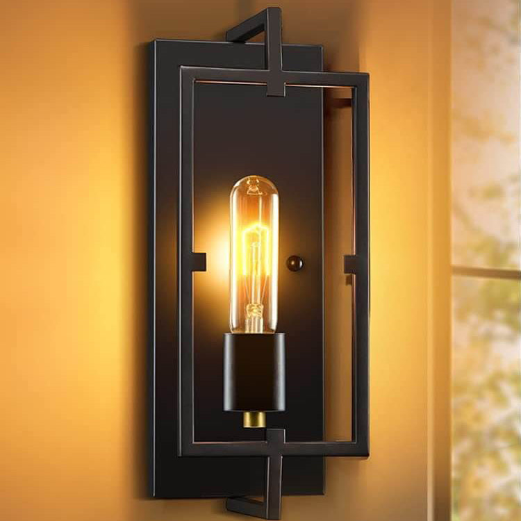 Wrought Iron Square Wall Lamp