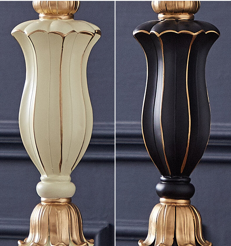 Round Fabric Resin Classical Table Lamp