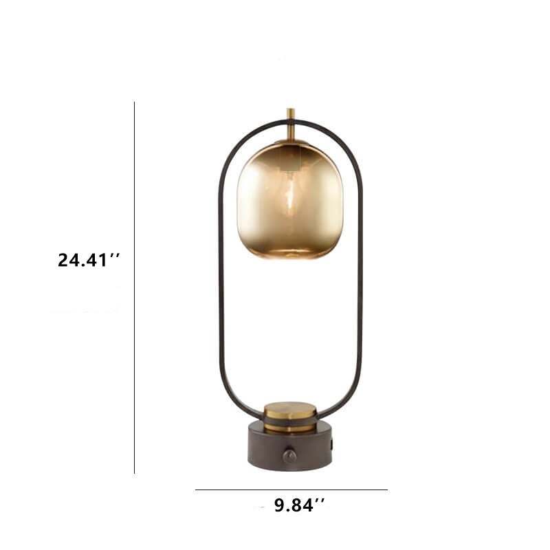 Amber Glass Ring Table Lamp