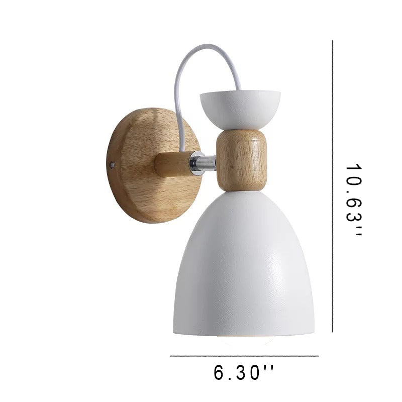 Macaron Iron Solid Wood Wall Lamp