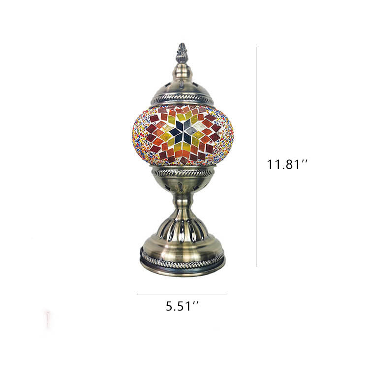 Turkish Stained Glass Globe Table Lamp