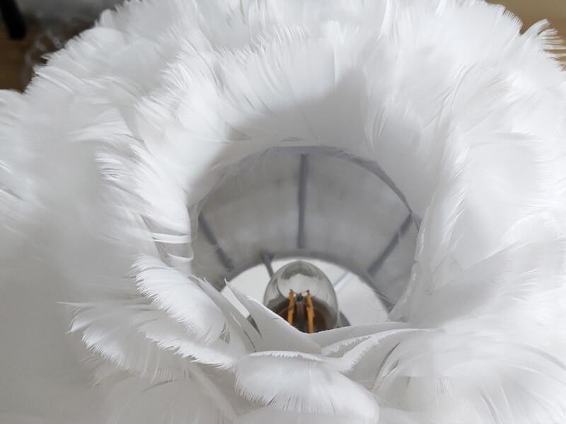 Feather Globe Teardrop Table Lamp