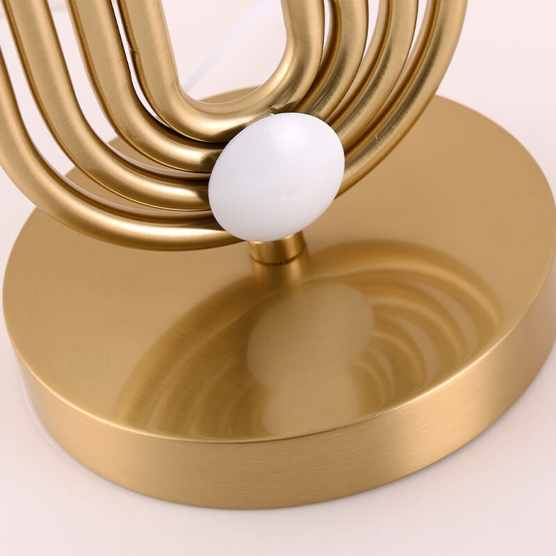 Fabric Gold Oval Ring Table Lamp