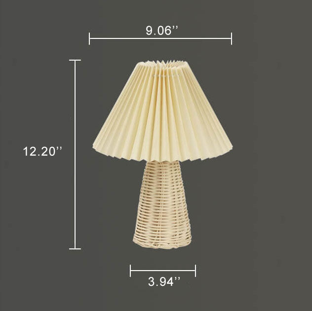 Pleated Fabric Tapered Table Lamp