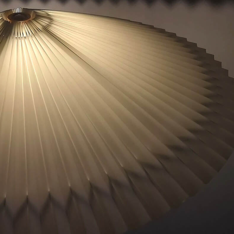 Vintage Fabric Pleated Shade Floor Lamp