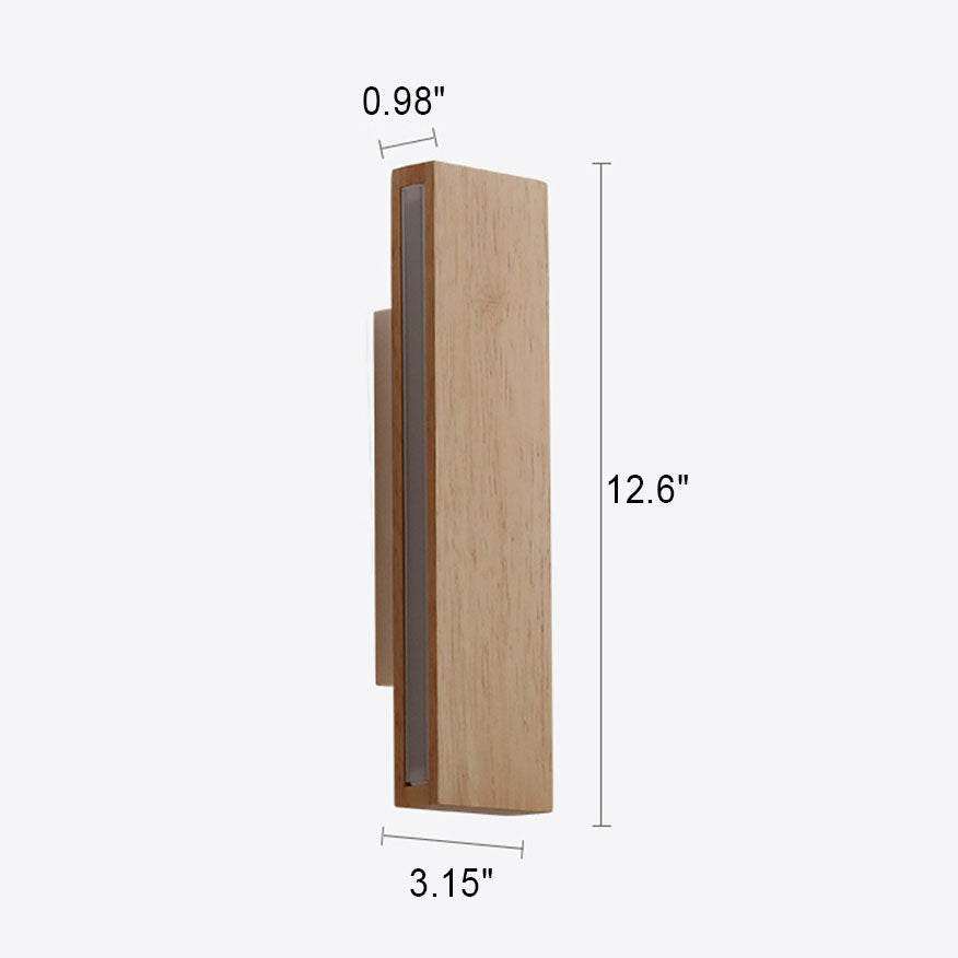 Log Rectangular Flat Rotatable Wall Lamp