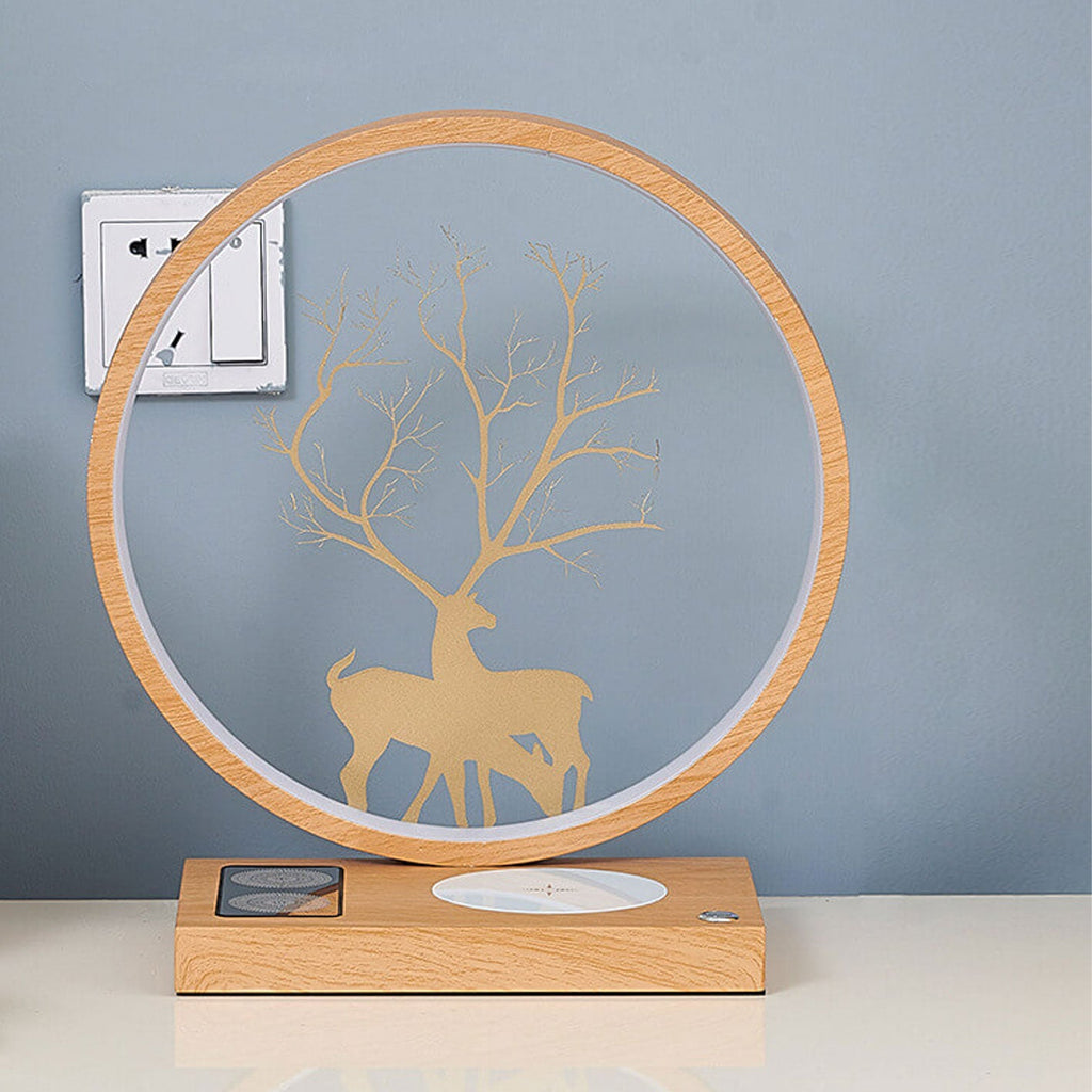 Round Deer Design Wireless Table Lamp