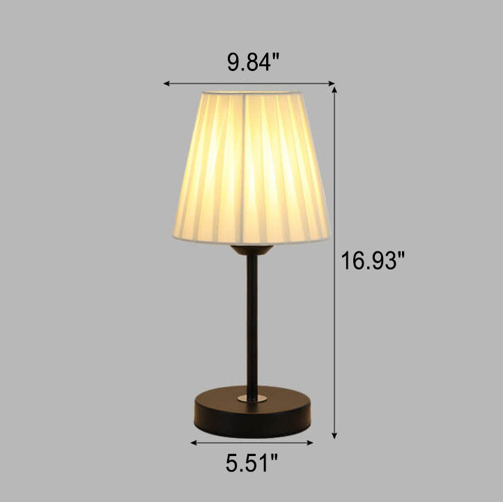 Black White Pleated Metal Table Lamp