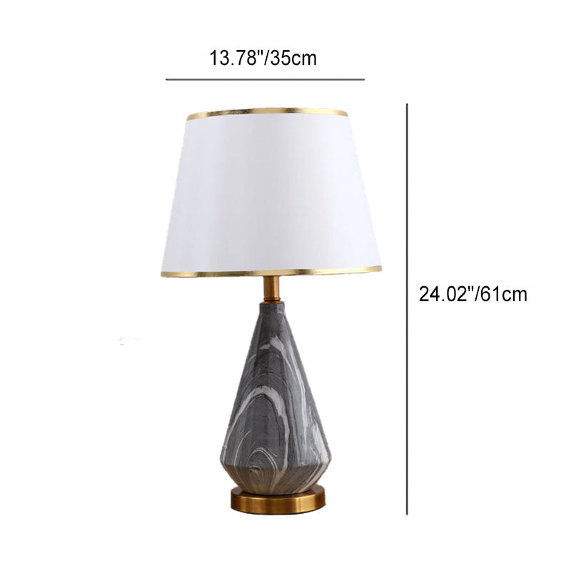 Fabric Lampshade Stone Pattern Table Lamp