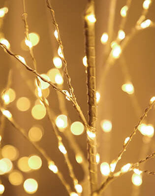 Copper Wire Birch Tree Table Lamp