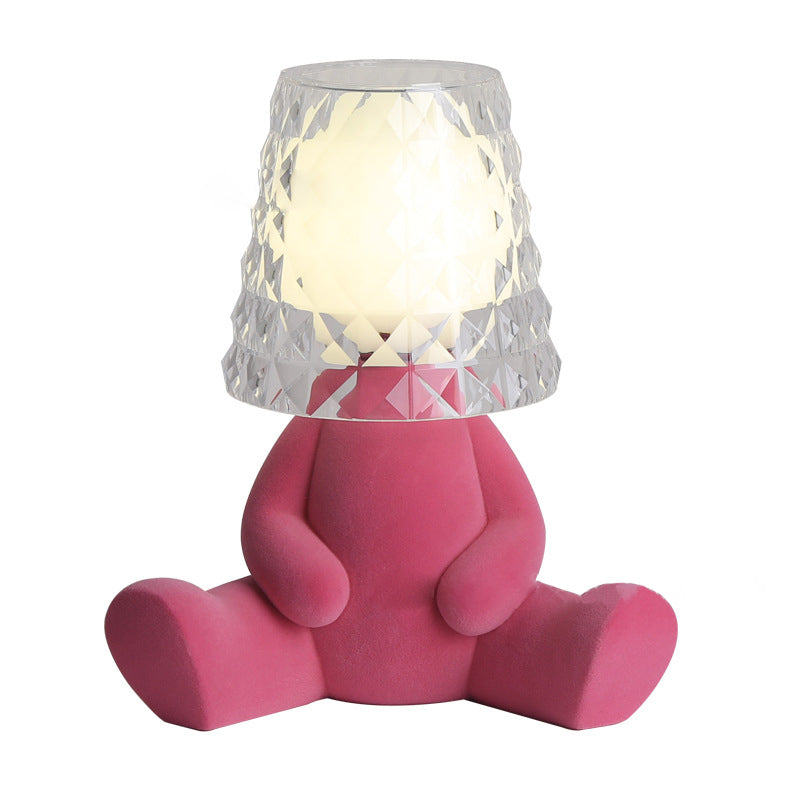 Acrylic Lampshade Electroplating Golden Table Lamp