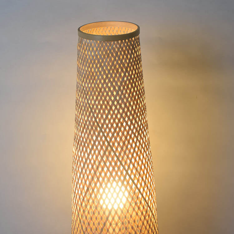 Modern Bamboo Weaving Column Floor Lamp