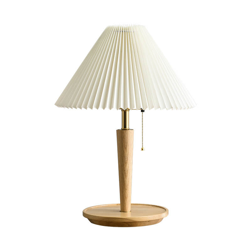 Pleated Pull Cord Switch Table Lamp