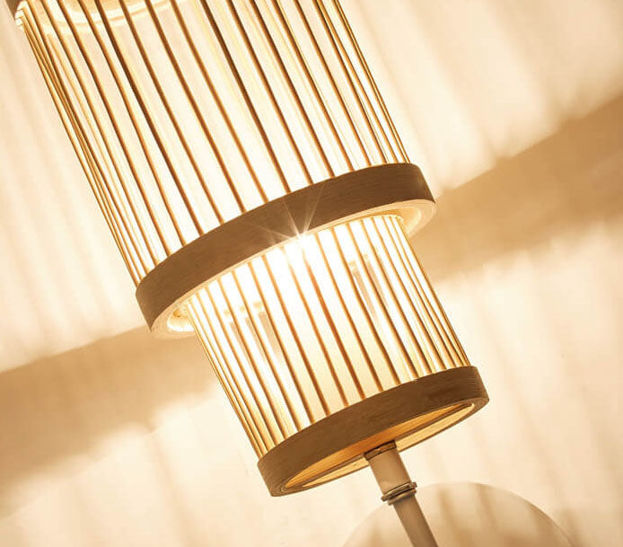 Bamboo Weaving Cylindrical Wall Lamp