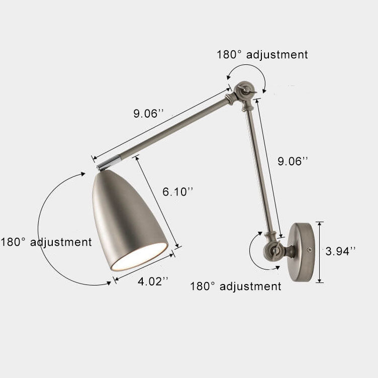 Swing Arm Rotating Retractable Wall Lamp