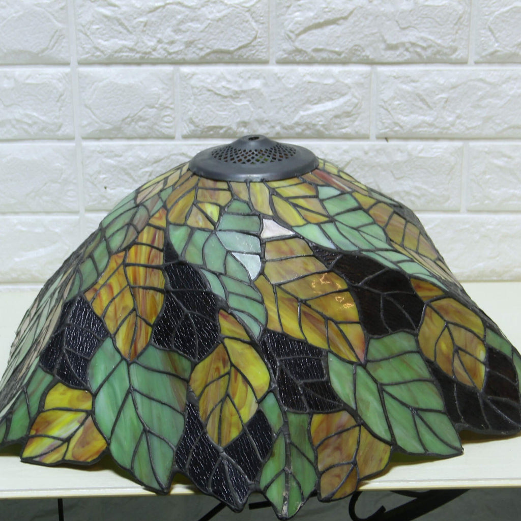 Leaf Stained Glass 2-Light Table Lamp
