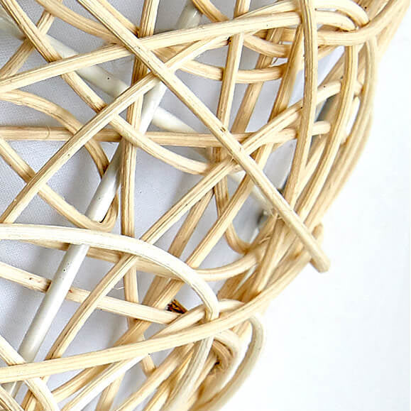 Rattan Weaving Half-Cylinder Wall Lamp