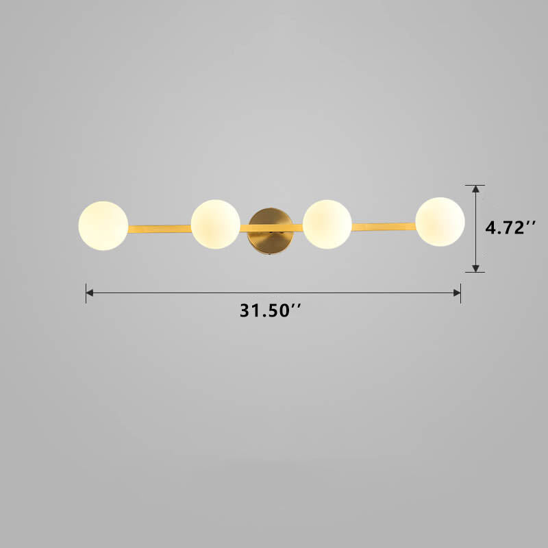 Copper Glass Globe 3/4 3-Light Wall Lamp