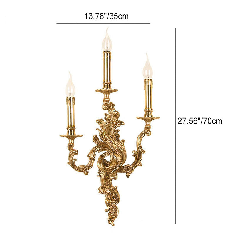 Brass Candle 2/3 2-Light Wall Lamp