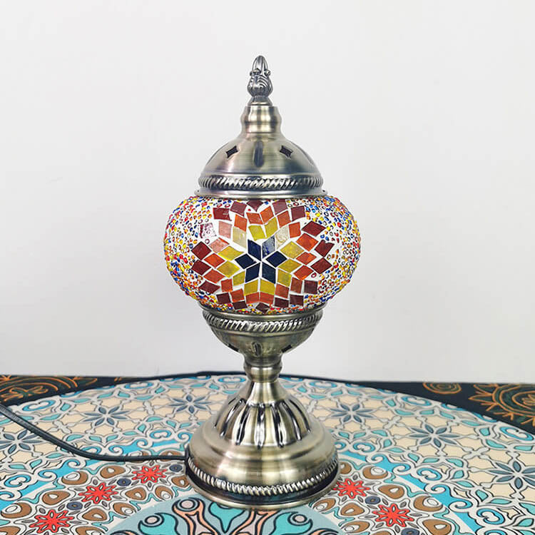 Turkish Stained Glass Globe Table Lamp