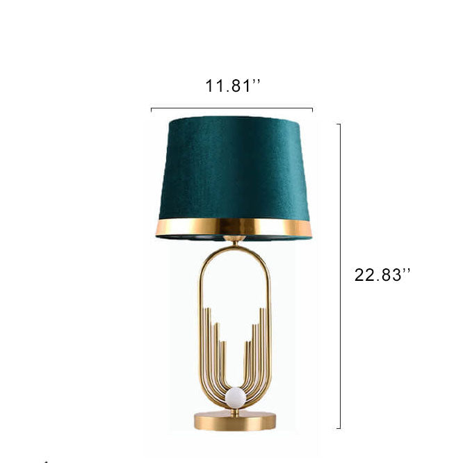 Fabric Gold Oval Ring Table Lamp