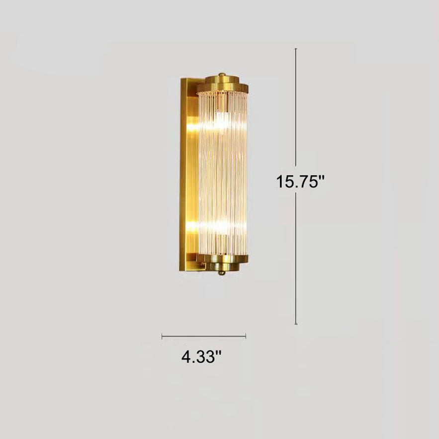 Crystal Cylinder Column Rotation 2-Light Wall Lamp