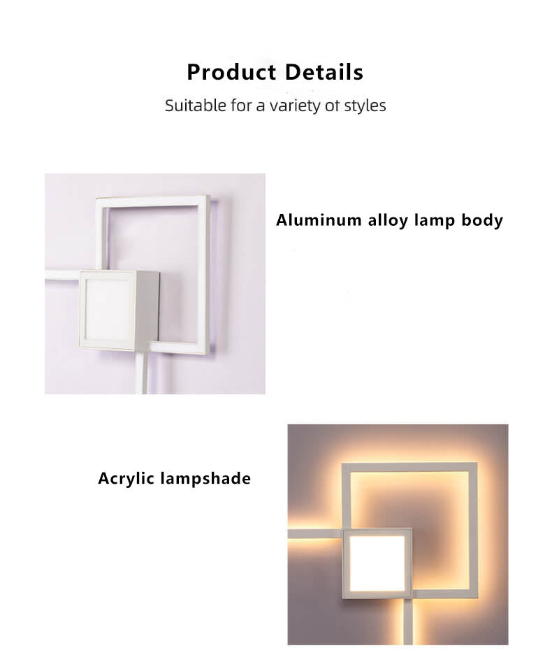 Square Combination Iron Wall Lamp